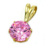 Anhänger, 8mm Zirkonia-pink, 9Kt GOLD