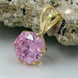 Anhänger, 8mm Zirkonia-pink, 9Kt GOLD