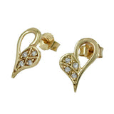 Stecker Herzform 4x Zirkonia 9Kt GOLD