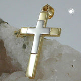 Anhänger, Kreuz bicolor, 9Kt GOLD