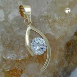 Anhänger, oval mit Zirkonia, 9Kt GOLD