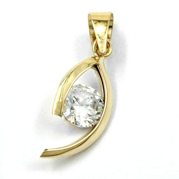 Anhänger, oval mit Zirkonia, 9Kt GOLD