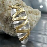 Anhänger, 3 Diamanten-0,08Kt 14Kt GOLD