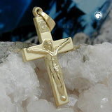 Anhänger, Kreuz mit Jesus, 14Kt GOLD