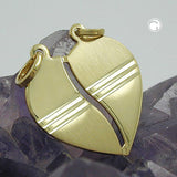 Anhänger Doppelanhänger Herz 18x17mm mit 2 Ösen diamantiert 14Kt GOLD