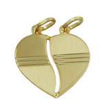 Anhänger Doppelanhänger Herz 18x17mm mit 2 Ösen diamantiert 14Kt GOLD