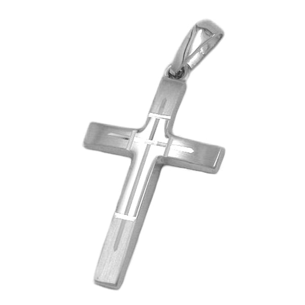 Anhänger, Kreuz, 14K Weißgold
