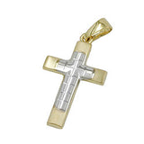 Anhänger 23x14mm Kreuz bicolor 14K GOLD