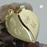 Anhänger Doppelanhänger Herz 18x17mm mit Gravur - I love u - 14Kt GOLD