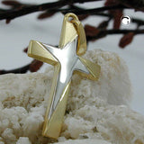 Anhänger, Kreuz, bicolor, 14Kt GOLD