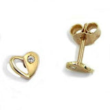 Stecker, Herz mit Zirkonia 9Kt GOLD