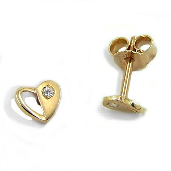 Stecker, Herz mit Zirkonia 9Kt GOLD