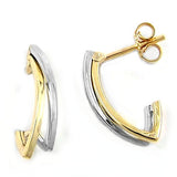 Stecker, bicolor rhodiniert, 9Kt GOLD