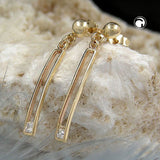 Stecker, Ohrhänger, Zirkonia, 9Kt GOLD