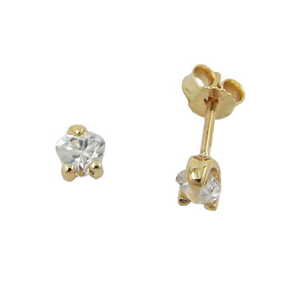 Stecker, Zirkoniaherz gefasst, 9Kt GOLD