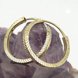 Creole, 17mm diamantiert, 9Kt GOLD