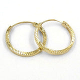 Creole, 17mm diamantiert, 9Kt GOLD