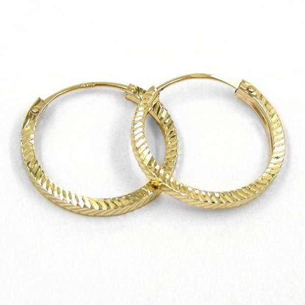 Creole, 17mm diamantiert, 9Kt GOLD