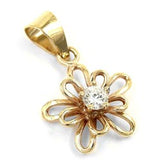 Anhänger, Blume mit Zirkonia, 9Kt GOLD