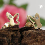 Stecker, Schmetterling Zirkonia 9Kt GOLD