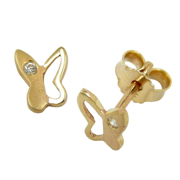 Stecker, Schmetterling Zirkonia 9Kt GOLD