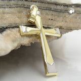 Anhänger, Kreuz bicolor, 14Kt GOLD