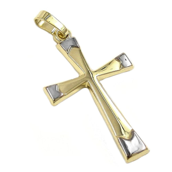 Anhänger, Kreuz bicolor, 14Kt GOLD