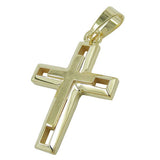 Anhänger, schweres Doppelkreuz 9Kt GOLD