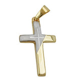 Anhänger, Kreuz bicolor, 14Kt GOLD