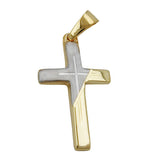 Anhänger, Kreuz bicolor, 14Kt GOLD