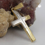 Anhänger, Kreuz bicolor, 14Kt GOLD
