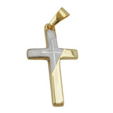 Anhänger, Kreuz bicolor, 14Kt GOLD