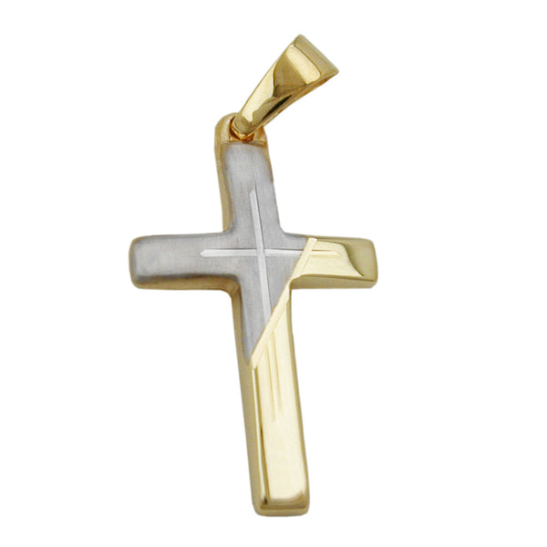 Anhänger, Kreuz bicolor, 14Kt GOLD