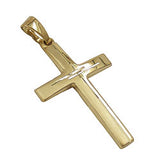 Anhänger, Kreuz, diamantiert, 14Kt GOLD