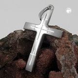 Anhänger, Kreuz, 14Kt Weißgold