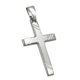 Anhänger, Kreuz, 14Kt Weißgold