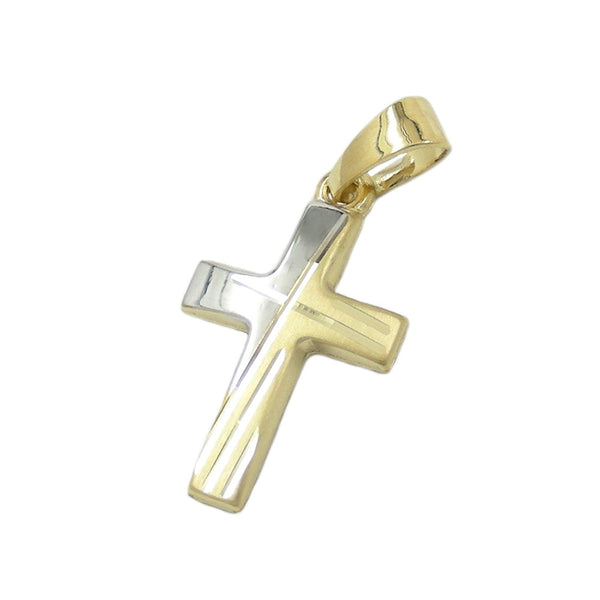 Anhänger, Kreuz bicolor, 14Kt GOLD