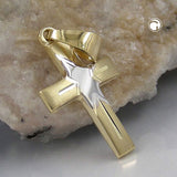 Anhänger, Kreuz bicolor, 14Kt GOLD