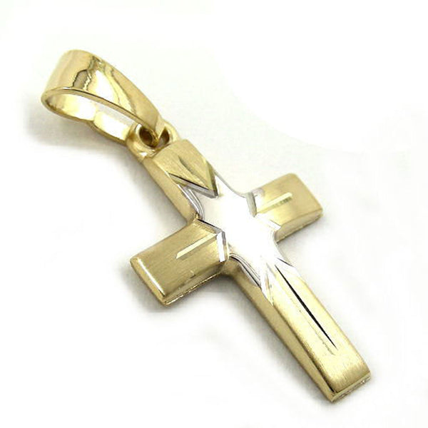 Anhänger, Kreuz bicolor, 14Kt GOLD