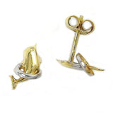Stecker, Delfin im Ring, 9Kt GOLD