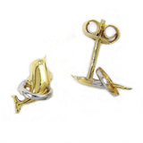 Stecker, Delfin im Ring, 9Kt GOLD