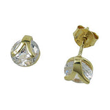 Stecker 6mm Zirkonia 9Kt GOLD