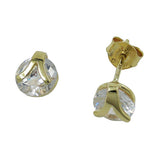 Stecker 6mm Zirkonia 9Kt GOLD