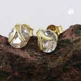 Stecker 6mm Zirkonia 9Kt GOLD