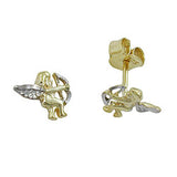 Stecker 8x6mm Engel bicolor 9Kt GOLD
