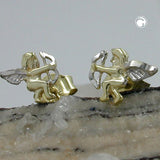 Stecker 8x6mm Engel bicolor 9Kt GOLD