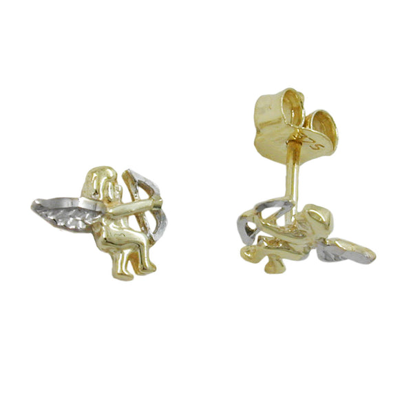 Stecker 8x6mm Engel bicolor 9Kt GOLD