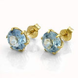 Stecker, synthetischer Aqua, 9Kt GOLD