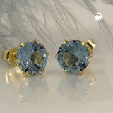 Stecker, synthetischer Aqua, 9Kt GOLD