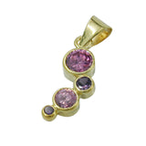 Anhänger, Zirkonia pink-lila, 9Kt GOLD